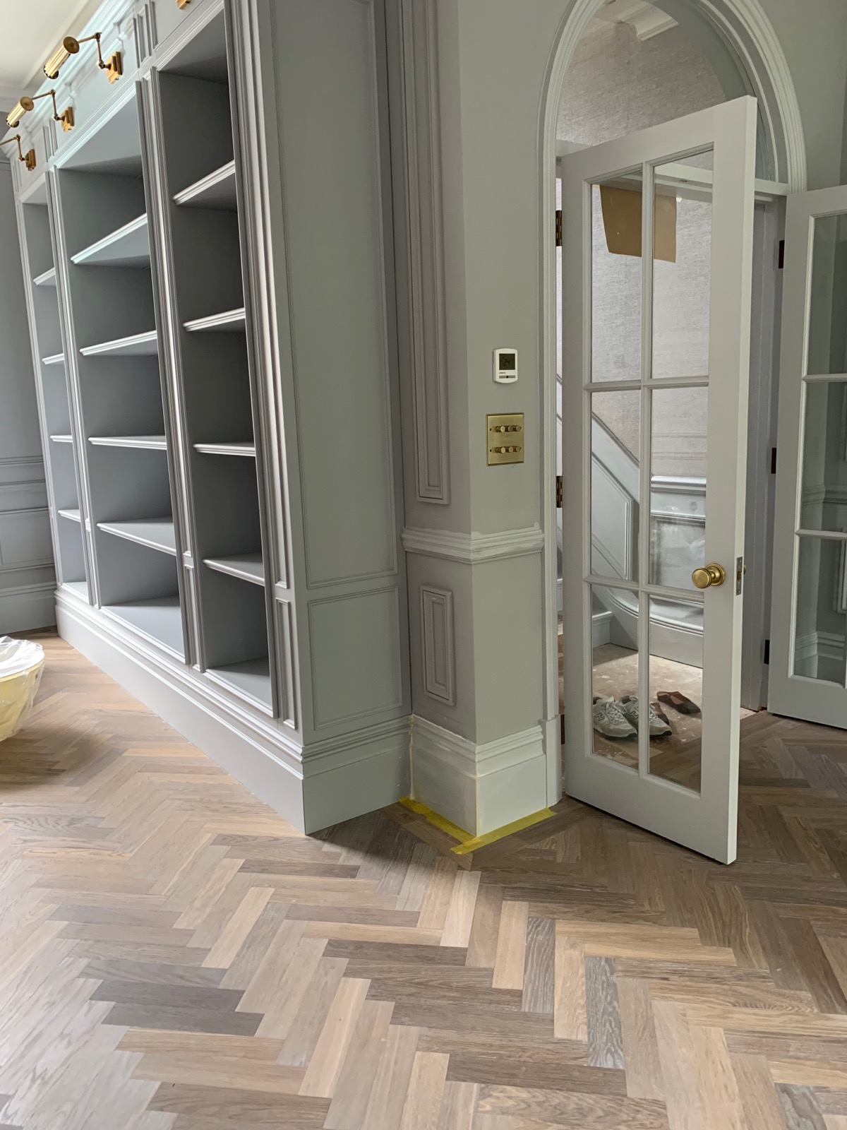 Fitted shelving and panelled joinery