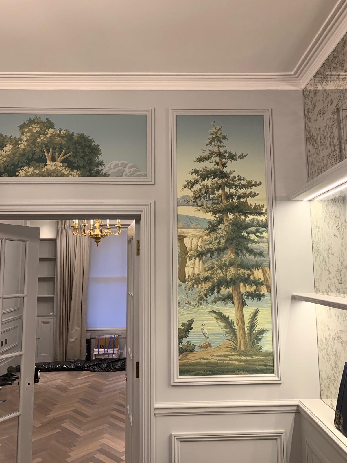 Custom mural panels and decorative joinery